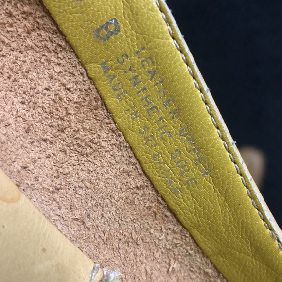 Dexter yellow sunflower flats slip ons 8 B - Picture 9 of 11